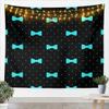 Blue Bow Print Tapestry Dot Design Wall Blanket Tapestries, Cartoon Wave Point Wall Hanging for Kids Teens Adult Room Decor,Black Home Wall Decor, Large 59.1 x 82.7 Inches view 1