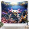 Homewish Cute Axolotl Tapestry Fish Marine Life Wall Hanging for Kids Teens Girls Room Decor, Cartoon Animal Theme Wall Blanket Tapestries Sea Blue Wall Art Hanging, Medium 59.1 x 59.1 Inches view 1