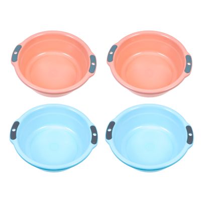 Cabilock 4pcs Binaural Washbasin Foot Soaking Tub Wash Basin for Bottles Small Wash Basins Dish Washing Tub for Sink Rice Washing Bowl Kitchen Cleaning Basin Baby Wash Bottle Laundry Tub Pp