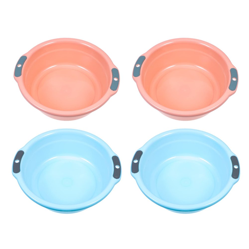 Cabilock 4pcs Binaural Washbasin Foot Soaking Tub Wash Basin for Bottles Small Wash Basins Dish Washing Tub for Sink Rice Washing Bowl Kitchen Cleaning Basin Baby Wash Bottle Laundry Tub Pp