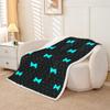 Blue Bow Print Throw Blanket Dot Design Fleece Blanket, Cartoon Wave Point Bed Blanket for Kids Teens Adult Room Decor,Black Flannel Blanket, 40 x 50 Inches view 2