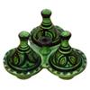 Spice holder dispenser Tagine Triple Spice organizer Salt&pepper condiment - Green view 1