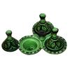 Spice holder dispenser Tagine Triple Spice organizer Salt&pepper condiment - Green view 2