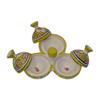 Spice holder dispenser Tagine Triple Spice organizer Salt&pepper condiment - Yellow view 4