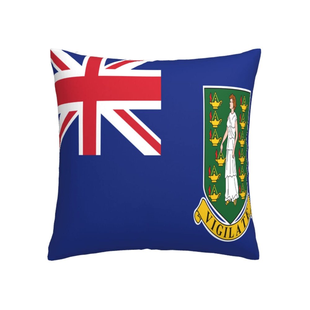 CUTEDWARF Flag of British Virgin Islands 18 * 18 Inch Square Pillowcase for Home Sofa Decoration (Pillow Core Not Included)