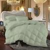 100% Egyption Cotton Goose Down and Feather Filling Comforter 500 GSM Fill Power Buffy Overfilled All Season Sage-Cal-King/King Size Soft Quilted with Corner Tabs, Winter Warm Fluffy(1 Piece) view 1