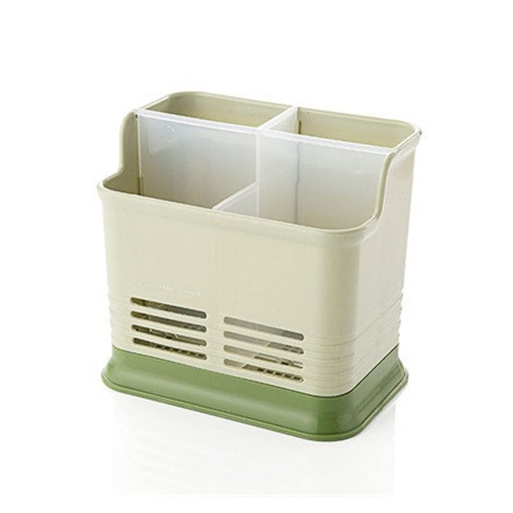FHYTGBS Chopstick Drain Holder -Spoon Chopsticks Fork Storage Box Rack Multifunction Cutlery Holder Plastic Kitchen Countertop Box Rack Cutlery Holder (Color : Green B)