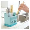 FHYTGBS Chopstick Drain Holder -Spoon Chopsticks Fork Storage Box Rack Multifunction Cutlery Holder Plastic Kitchen Countertop Box Rack Cutlery Holder (Color : Green B) view 2