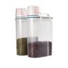 2 Pcs Rice Storage Containers Bin Cereal Dry Food Dispenser with Pour Spout Measuring Cup Airtight Sealed Lid for Flour Baking Supplies and Cooker view 1
