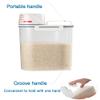 2 Pcs Rice Storage Containers Bin Cereal Dry Food Dispenser with Pour Spout Measuring Cup Airtight Sealed Lid for Flour Baking Supplies and Cooker view 3