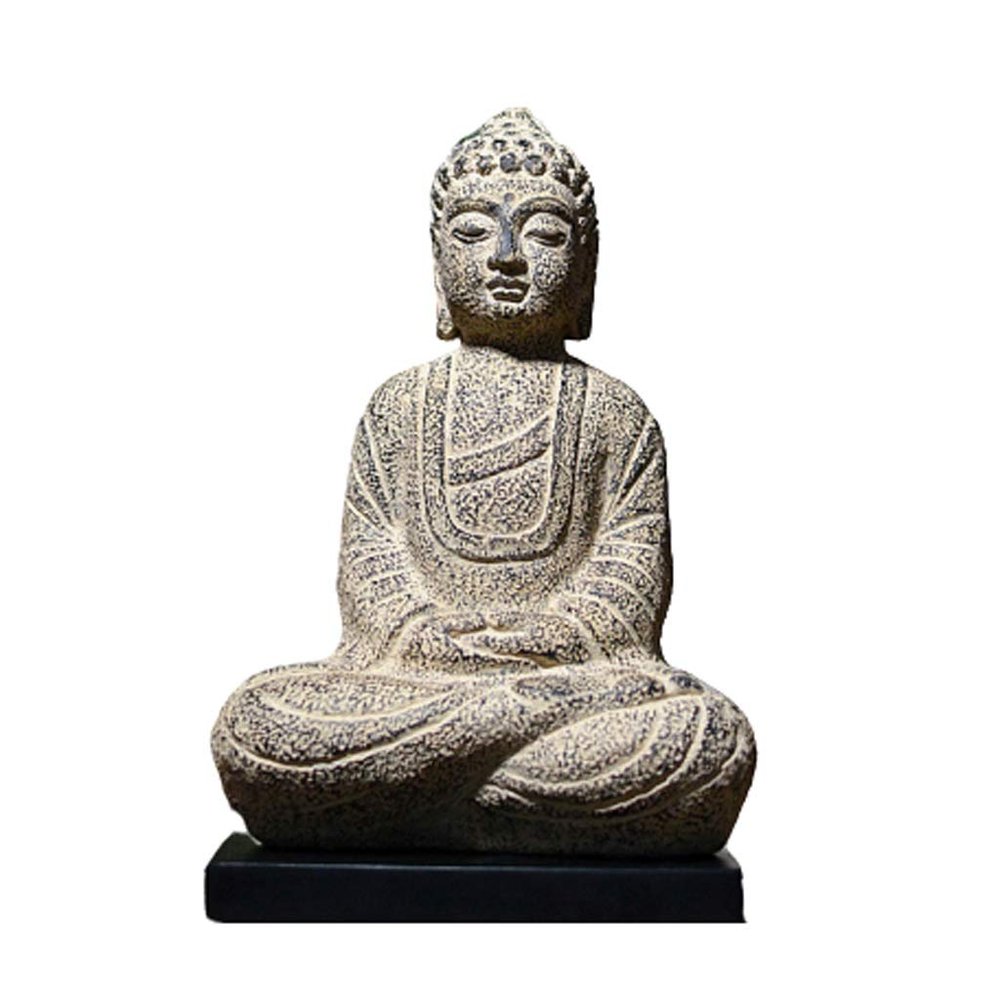 Buddha Statue Buddha Statue Resin Shakyamuni Buddha Statue Retro Plastic Carving Zen Home Handicraft Ornaments 15.16 Inches Art Deco Gifts (Color : A)
