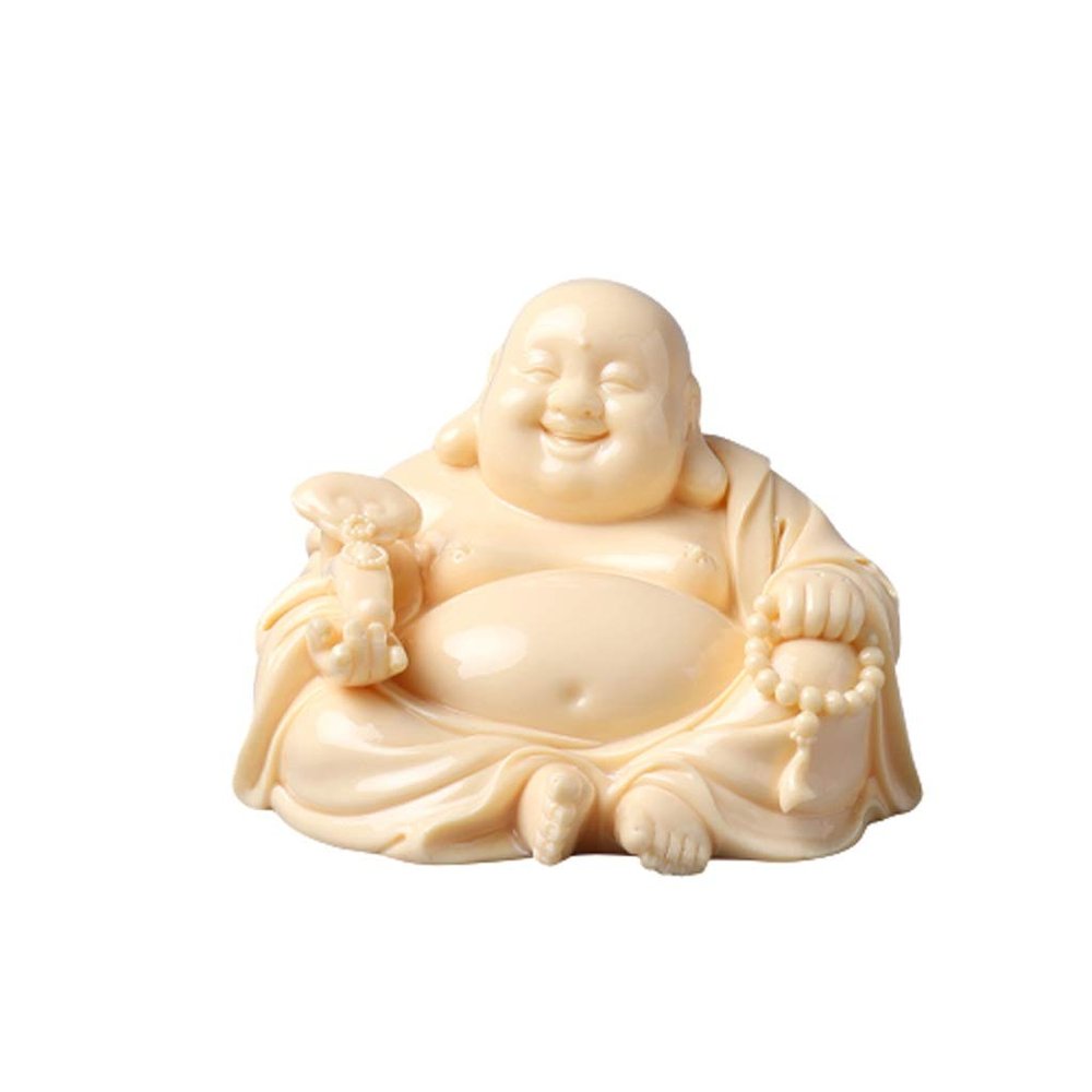 Buddha Statue Buddha Statue Ceramic Sculpture Maitreya Laughing Buddha Decoration Creative Car Buddha Decor Home Ornaments 2.95 Inches Art Deco Gifts