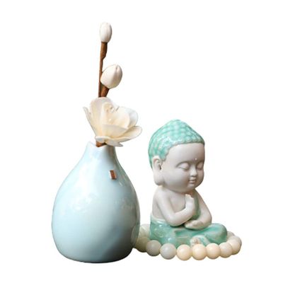 Buddha Statue Buddha Statue Celadon Sculpture Maitreya Laughing Buddha Car Accessories Zen Buddha Creative Perfume Decor Crafts Art Deco Gifts (Color : B)