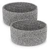 ABenkle 2 Pack Small Baskets, Cotton Rope Woven Basket, Cute Mini Tiny Storage Baskets, Decorative Boho Basket for Nursery Living Room Bedroom Shelf, Empty Gift Basket - Mixed Grey view 1