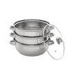3 Tier Stainless Steel Steamer Stock Pot with Glass Lid, Vegetable Steamer Pan for Vegetable Meat Food Dumpling Steamers for Cooking Pot Set with 1 Port and 2 Steam Lattice view 1