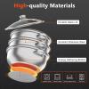 3 Tier Stainless Steel Steamer Stock Pot with Glass Lid, Vegetable Steamer Pan for Vegetable Meat Food Dumpling Steamers for Cooking Pot Set with 1 Port and 2 Steam Lattice view 3
