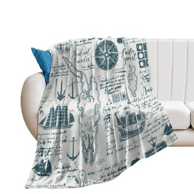 Blanket Throw Retro Treasure Map On The Theme of Travel Flannel Warm Soft Comfortable Fluffy Plush Blankets Living Room Couch Sofa Bed Bedroom Decoration Home Decor 60"X80"