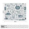 Blanket Throw Retro Treasure Map On The Theme of Travel Flannel Warm Soft Comfortable Fluffy Plush Blankets Living Room Couch Sofa Bed Bedroom Decoration Home Decor 60"X80" view 2