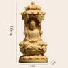 Buddha Statue Boxwood Carvings Zen Buddha Three Face Sakyamuni Sitting Buddha Wood Sculpture Figurines Meditation Decor Crafts (Color : Yellow) view 3