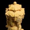 Buddha Statue Boxwood Carvings Zen Buddha Three Face Sakyamuni Sitting Buddha Wood Sculpture Figurines Meditation Decor Crafts (Color : Yellow) view 4