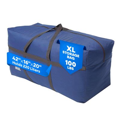 Blue Extra Large Duffel Bag for Traveling - Heavy-Duty 600D Polyester, Waterproof with Reinforced Handles, Holds 100 lbs-Premium Quality Duffle Bag Perfect for Travel & Storage-42" x 16" x 20" Inches