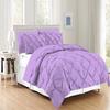 100% Egyptian Cotton Bedding Set-Lilac | Oversized King Size Premium Collection-600 TC-Ultra Soft Breathable 6 PC Bed Set Includes-1 Flat,2 Pillowcases,1 Pinch Pleated Comforter with 2 Shams view 1