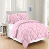 100% Egyptian Cotton Bedding Set-Baby Pink | Twin/Twin XL Size Premium Collection-600 TC-Ultra Soft Breathable 6 PC Bed Set Includes-1 Flat,2 Pillowcases,1 Pinch Pleated Comforter with 2 Shams view 1
