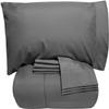 7 Piece Bedding Set 100% Cotton Down Alternative Comforter 500 GSM Fill All Season Bed-in-A-Bag Box Stitched Comforter & Sheet Set Easy Fit 18" Deep Pocket Soft Bed Set (Full Size, Gray) view 2