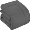 7 Piece Bedding Set 100% Cotton Down Alternative Comforter 500 GSM Fill All Season Bed-in-A-Bag Box Stitched Comforter & Sheet Set Easy Fit 18" Deep Pocket Soft Bed Set (Full Size, Gray) view 3