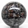 44mm 125g Yooperlite Syenite Sodalite Sphere Golden Fluorescent Under UV Polished Natural Gemstone Crystal Mineral Ball - China + Stand + 365nm, 3W UV Flashlight w/Optical Filter view 3