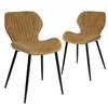CangLong Mid Century Modern Dining Chairs Set of 2, Upholstered Kitchen Dining Room Chairs, Velvet Comfortable Dining Chair with Metal Legs, for Kitchen, Dining, Living Room, Yellowish Brown view 1