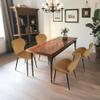 CangLong Mid Century Modern Dining Chairs Set of 2, Upholstered Kitchen Dining Room Chairs, Velvet Comfortable Dining Chair with Metal Legs, for Kitchen, Dining, Living Room, Yellowish Brown view 4