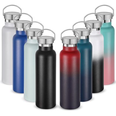 Neihepal 20 oz Insulated Water Bottles,Stainless Steel Double Wall Sport Bottle with Lid of Handle (8, Eight Color)