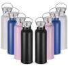 Neihepal 20 oz Insulated Water Bottles,Stainless Steel Double Wall Sport Bottle with Lid of Handle (8, Mix) view 1