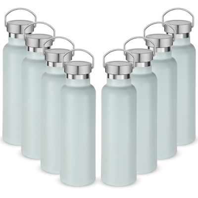 Neihepal 20 oz Insulated Water Bottles,Stainless Steel Double Wall Sport Bottle with Lid of Handle (8, Fog)