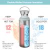 Neihepal 20 oz Insulated Water Bottles,Stainless Steel Double Wall Sport Bottle with Lid of Handle (8, Fog) view 2
