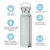 Neihepal 20 oz Insulated Water Bottles,Stainless Steel Double Wall Sport Bottle with Lid of Handle (8, Fog) view 3