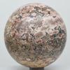 2.6" 290g Orbicular Orbs Rhyolite Sphere Polished Natural Multicolor Conglomerate Leopard Skin Jasper Crystal Mineral Chalcedony Quartz Ball - Madagascar + Stand view 2