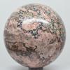 2.6" 290g Orbicular Orbs Rhyolite Sphere Polished Natural Multicolor Conglomerate Leopard Skin Jasper Crystal Mineral Chalcedony Quartz Ball - Madagascar + Stand view 4