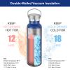 Neihepal 20 oz Insulated Water Bottles,Stainless Steel Double Wall Sport Bottle with Lid of Handle (8, Navy) view 2