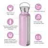 Neihepal 20 oz Insulated Water Bottles,Stainless Steel Double Wall Sport Bottle with Lid of Handle (8, Pink) view 3