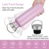 Neihepal 20 oz Insulated Water Bottles,Stainless Steel Double Wall Sport Bottle with Lid of Handle (8, Pink) view 4