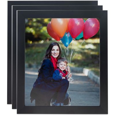 ArtToFrames 18x36 Inch Black Picture Frame, 3 - Pack, This 1.25 inch Custom MDF Poster Frame is Black, Comes with Economy Acrylic (Frame_Pack_3_FRBW72079-18x36)