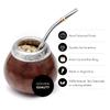 BALIBETOV Set of Two Yerba Mate Gourd and One Pack of 100gr - 3.5OZ of Yerba Mate - Yerba Mate Cup Argentina - 2 Mate Tea Cup, 2 Bombilla, 1 Cleaning Brush, 1 Loose Leaf Yerba Mate bag (DARK BROWN) view 3