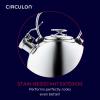 Circulon Stainless Steel Whistling Tea kettle/Teapot With Flip-Up Spout, 2.3 Quart - Silver view 4