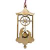 Brown Detailed Laser Cut Wooden Nativity Manger Story Scene Ornament with Red String for Hanging, Wood Religious Holiday Ornaments for Christmas Trees and Gifts, 2.75 Inches view 1