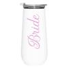 Slant Collections Champagne Tumbler with Lid Stainless Steel Stemless Champagne To-Go Cup, 12-Ounce, Bride view 1