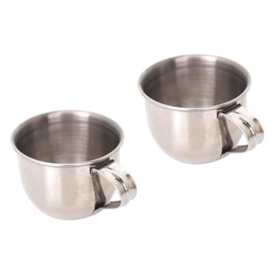 Hemoton 70ml Mini Cups Stainless Steel Water Mugs Rustproof Tea Cups for Office Restaurant