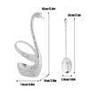 6 Metal Coffee Dessert Spoon Set Stainless Steel Creative Dinnerware Fruit Flatware Swan Base Holder Organizer with Spoons silver view 4