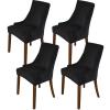 MIFXIN Velvet Wingback Chair Cover Slipcover Stretch Washable Sloping Armchair Dining Chair Protector Seat Cover for Dining Room Banquet Home Decor (4 Pack, Black) view 1